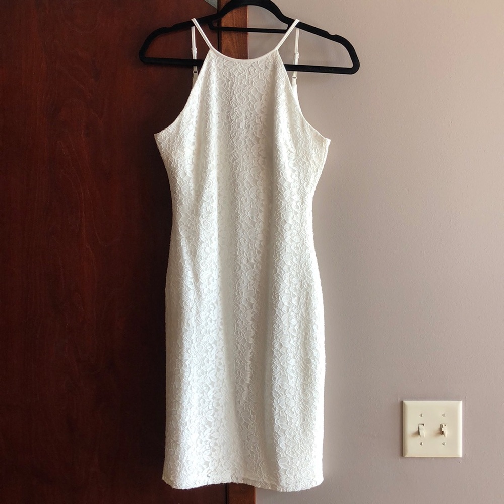 Lulu’s white lace party dress